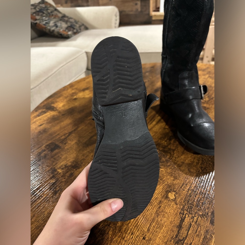 Black Leather Python Boots - image 7